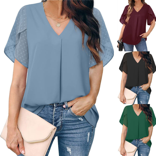 Casual Loose Chiffon Blouse Top For Women