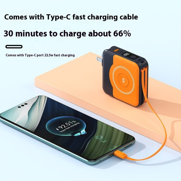 Wireless Five-in-one Double-wire Wall Charger With Plug Portable Power Source