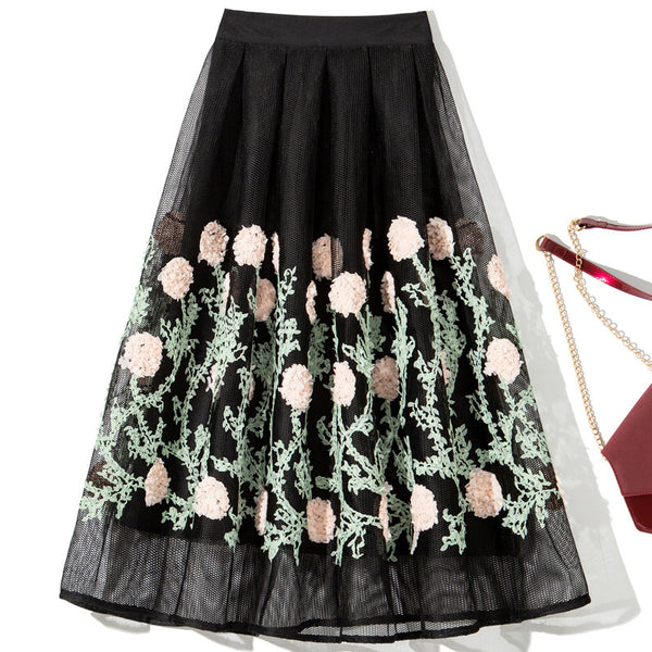 Car Flower Mesh Large Swing Skirt